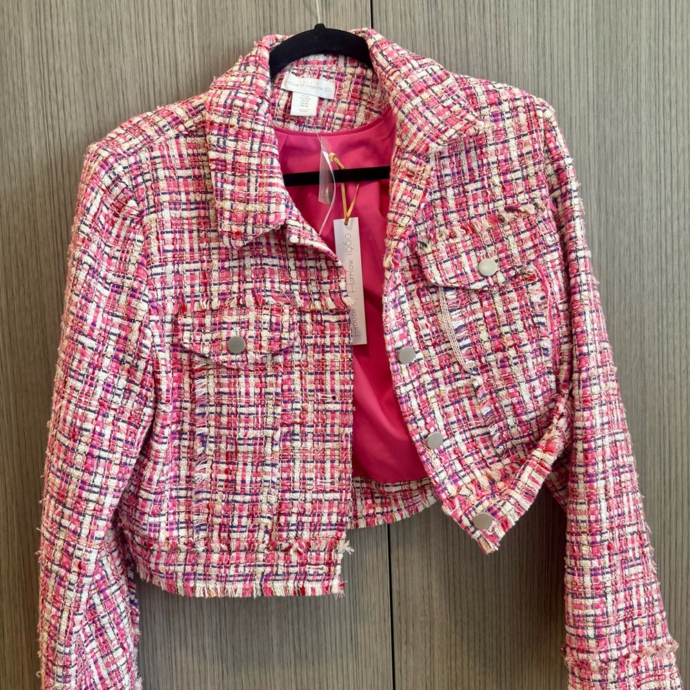House of Harlow 1960 Pink Tweed Blazer